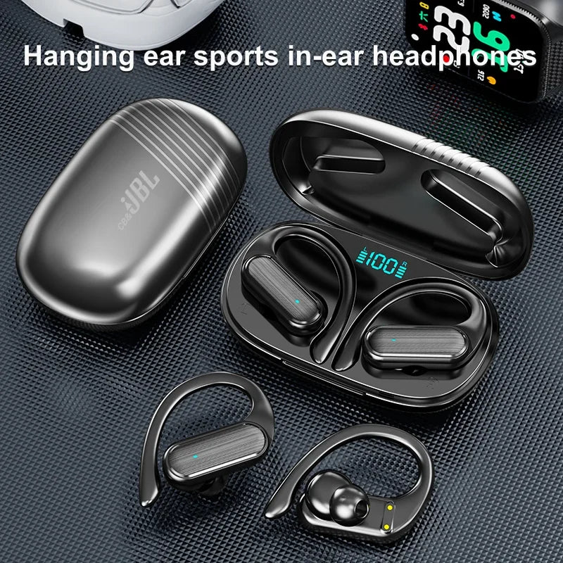 Para CB & JBL Bluetooth TWS Auriculares inalámbricos A520 Auriculares Ganchos para la oreja Auriculares deportivos con control táctil y micrófono
