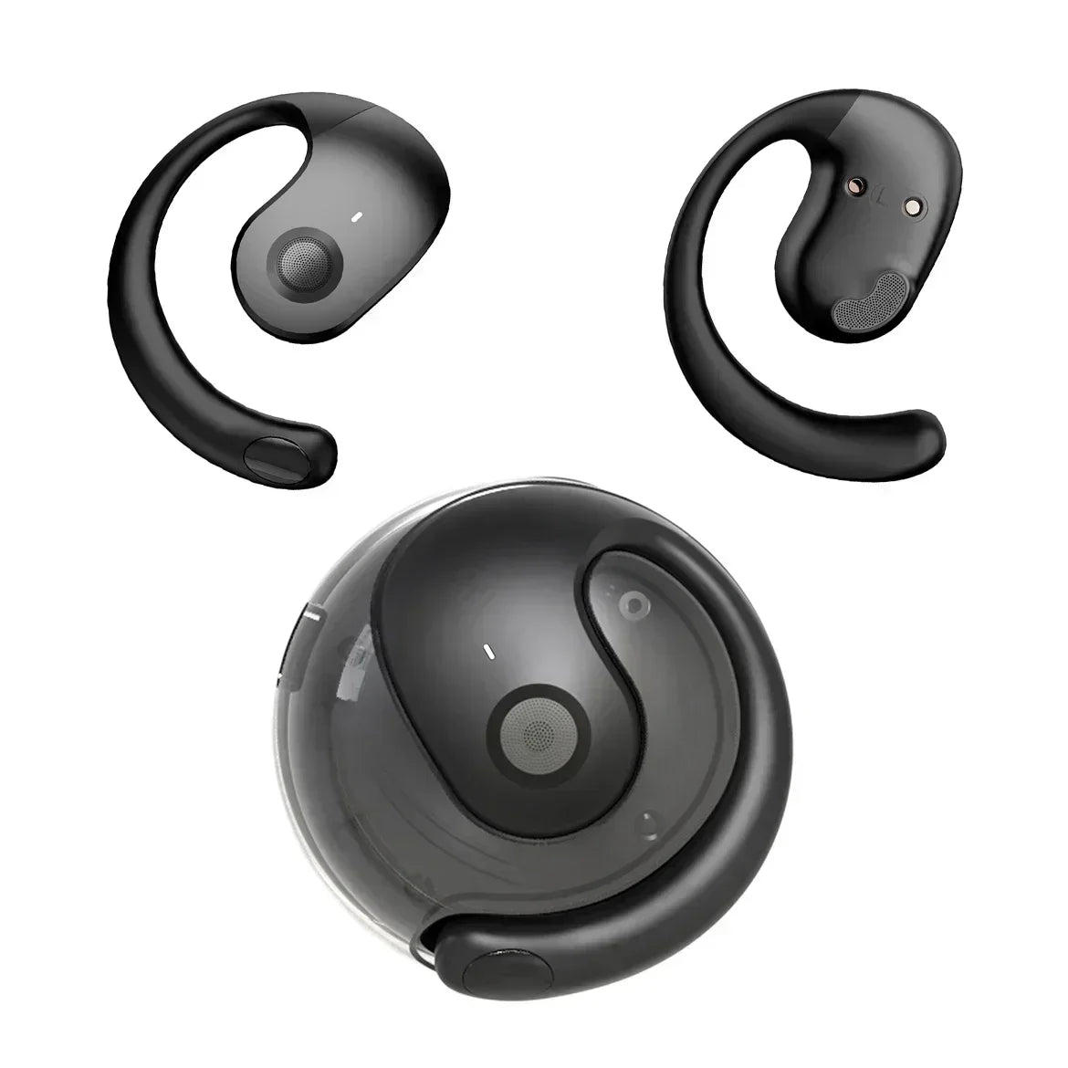 Auriculares inalámbricos Bluetooth, gancho de oreja cómodo, control táctil, con micrófono, auriculares para teléfono, juego