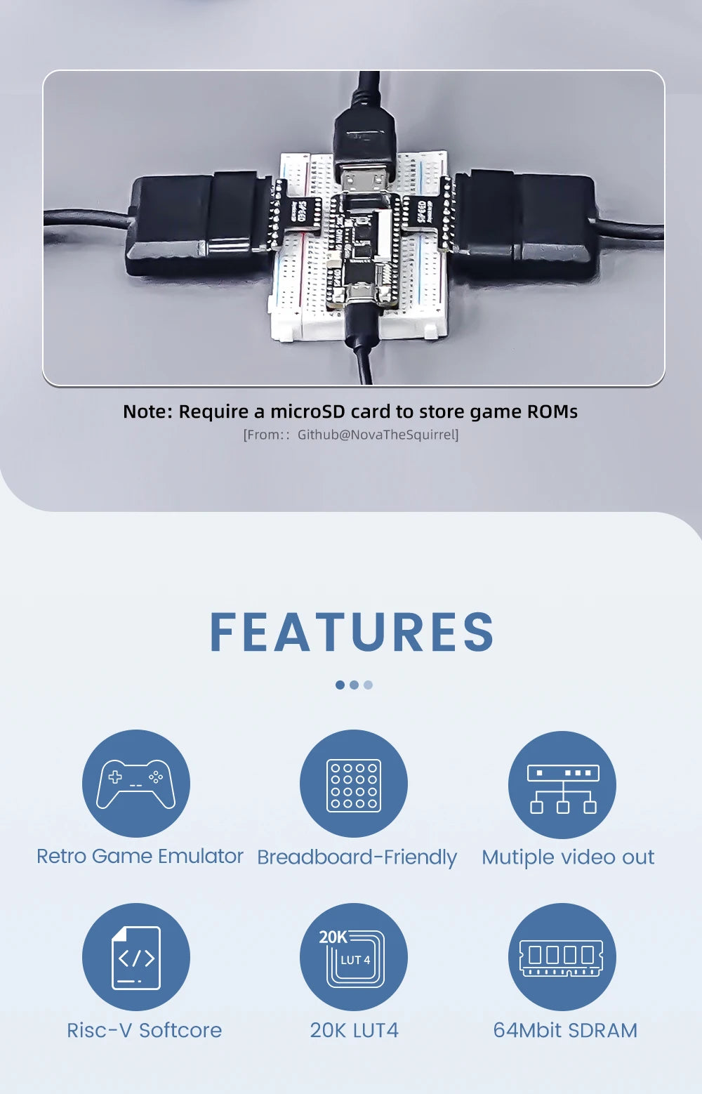 Carte de développement FPGA Sipeed Tang Nano 20K, lecteur de jeu rétro RISCV Linux