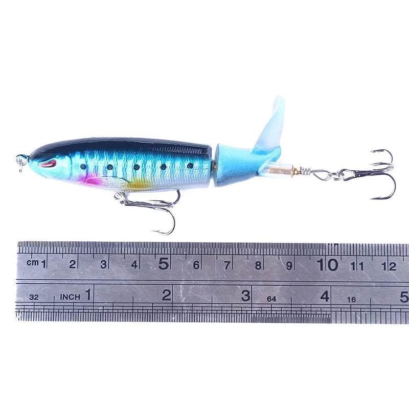 Ensemble de leurres de pêche Popper Topwater, Wobblers rotatifs artificiels, matériel de queue, appâts durs, accessoires de pêche, 5 pièces, 10 pièces