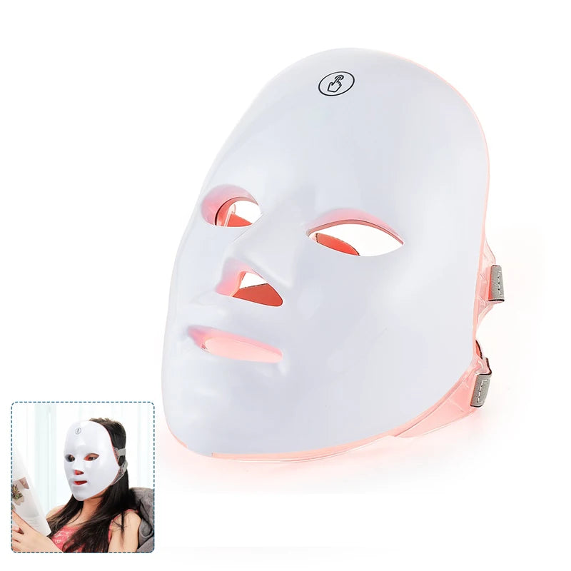 Machine de beauté pour le visage sans fil, masque facial à photons, 7 couleurs, LED, raffermissement de la peau, rajeunissement du cou