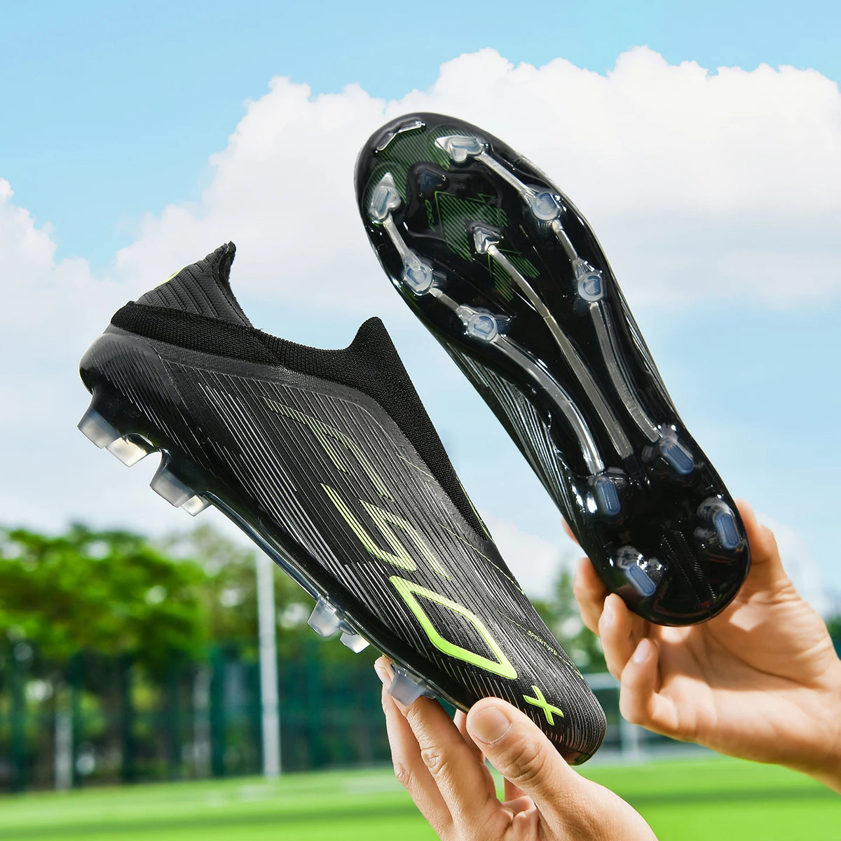 Chaussures de Football Sans Lacets FG — Niveau Avancé, Tailles EU 34–46