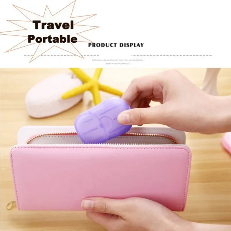 Papier savon Portable jetable voyage Camping Mini savons de nettoyage pour laver le nettoyage des mains pour la randonnée en plein air fournitures de plein air