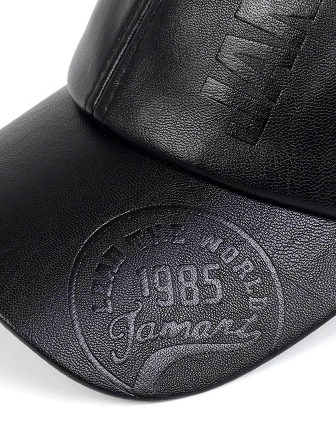 Casquette de baseball réglable en cuir PU pour hommes — chapeau papa, camionneur, chaud, hiver, vintage (v2)