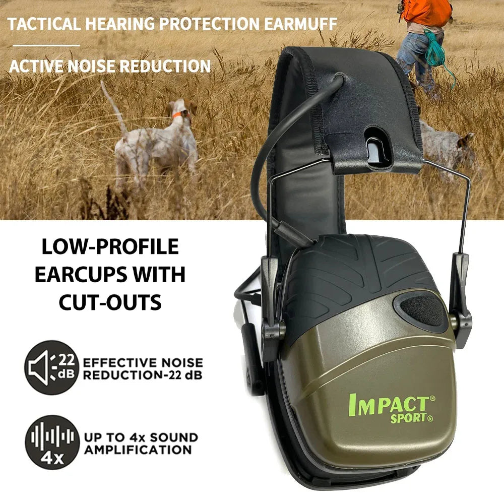 Casque anti-bruit électronique tactique pour le tir, sports de plein air, amplification du son, protection auditive pour la chasse, NRR 22dB