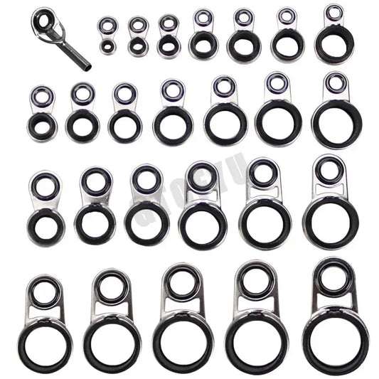 2mm-12mm tout ensemble diamètre roche canne à pêche Guides anneau réparation plusieurs tailles mer canne à pêche Guide anneaux rocky tige fil boucle