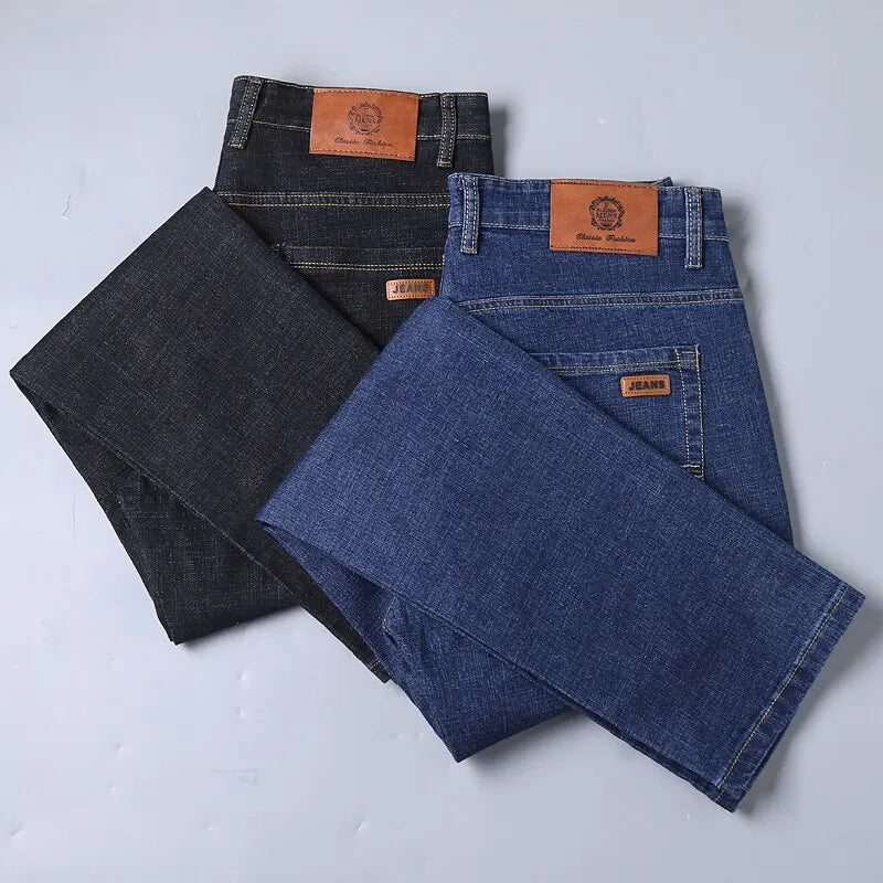 Men's classic jeans, denim overalls, soft, black, size 32-38, new collection