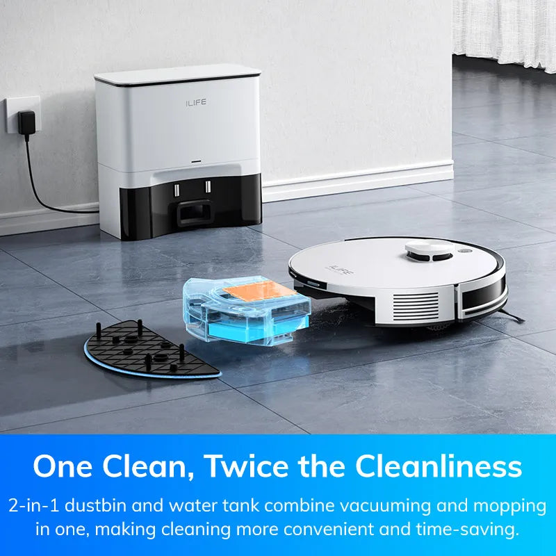 Robot aspirateur 5000 Pa — auto-vidange 60 jours, application, télécommande, 180 min