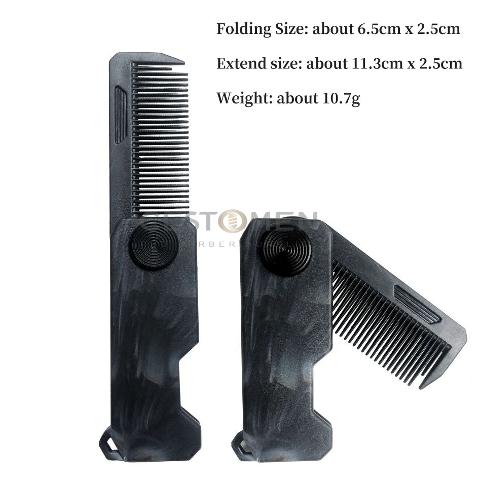 Nouveau 1/2/3 en 1 peignes pliants de poche en plastique à dents larges tête d'huile peigne barbe peignage barbier tondeuse peigne Salon outils de coiffure