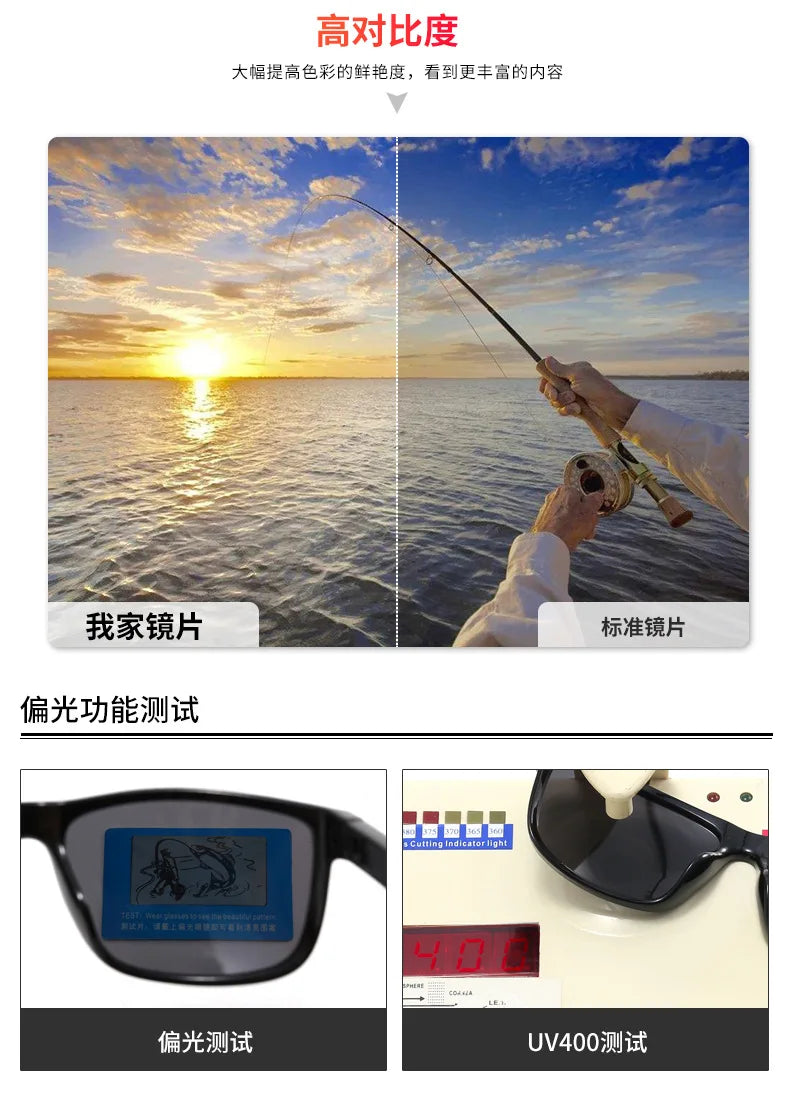 Lunettes de soleil polarisées UV400 — chasse, pêche, vélo, conduite extérieur, boîte en option