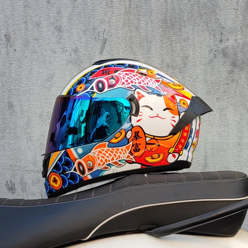 Casques de moto pour hommes et tenue de femme casques de Locomotive à Double lentille Cascos Para Capacete Da Motocicleta