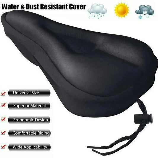 1 Piece Bike Saddle Cover, 3D Padding, Wide Gel Cushion, for Mountain Bikes, Road Bikes, Comfortable and Soft Seat, Upgrade