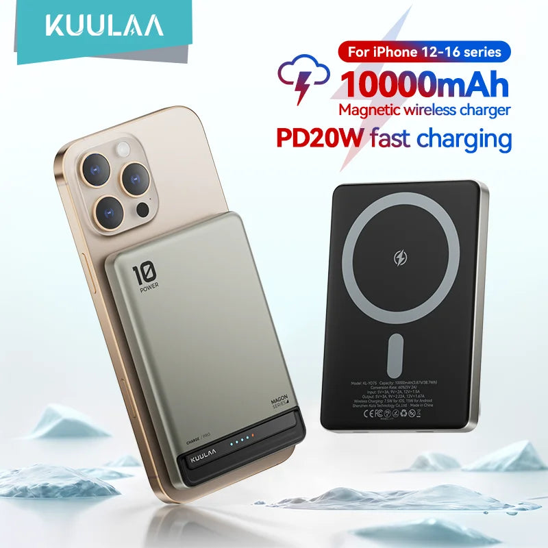 KUULAA batterie externe magnétique 10000Ah chargeur Portable sans fil 20W charge rapide pour magsafe pour iPhone 16 15 14 Por Max PowerBank