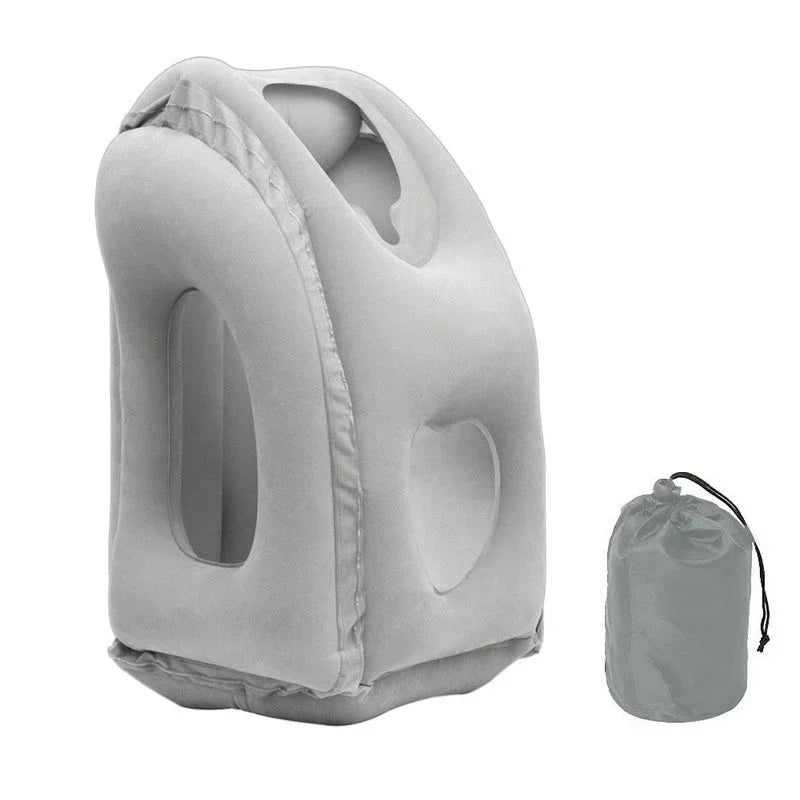 Inflatable Travel Pillow, New Model, Portable Chin Support, Neck Pillow for Airplane, Car, Bus, Train, Office, Nap Rest