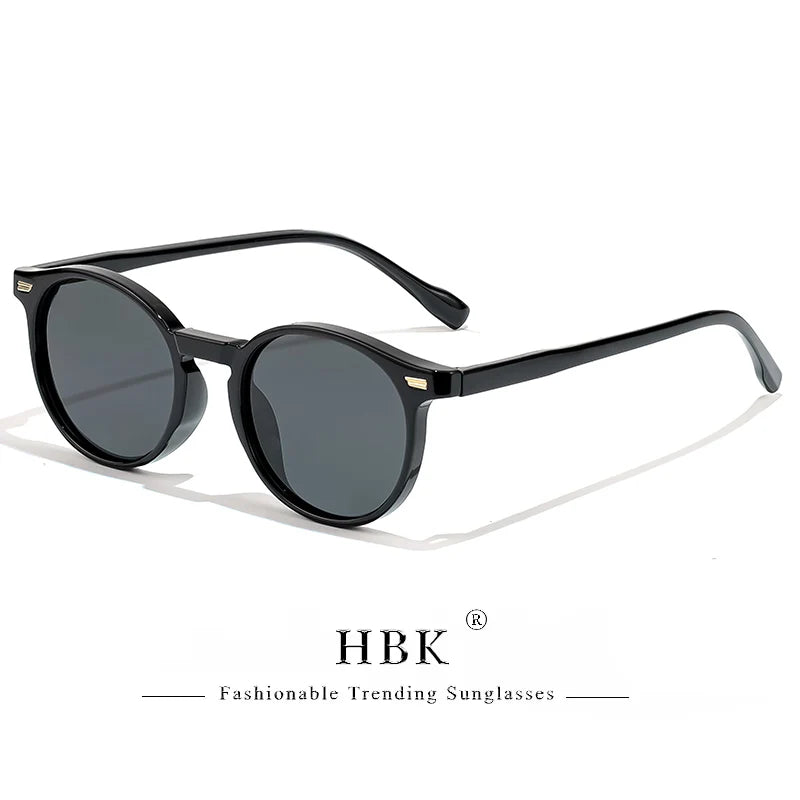 HBK Gafas de sol polarizadas redondas para hombre, montura TR90 a la moda, gafas de sol deportivas para mujer, protección UV400, gafas de sol para hombre