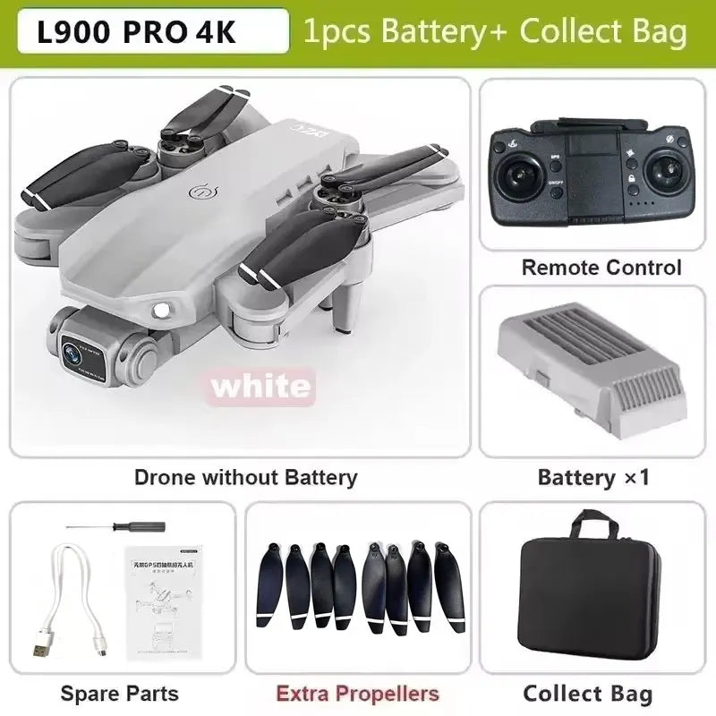 Drone GPS L900 Pro SE MAX 4K, doble cámara HD profesional 5G WIFI 360° Motor sin escobillas para evitar obstáculos Rc FPV Quadcopter Dron