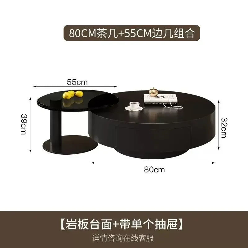 Table basse ronde moderne pour salon — mignonne, décor nordique, meubles
