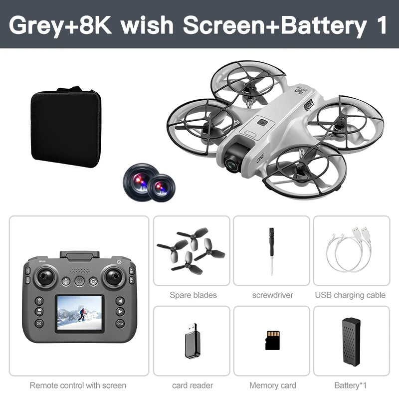 Mini dron profesional Lenovo V666 4K con doble cámara 8K, evitación inteligente de obstáculos, cuadricóptero sin escobillas, juguete RC para niños