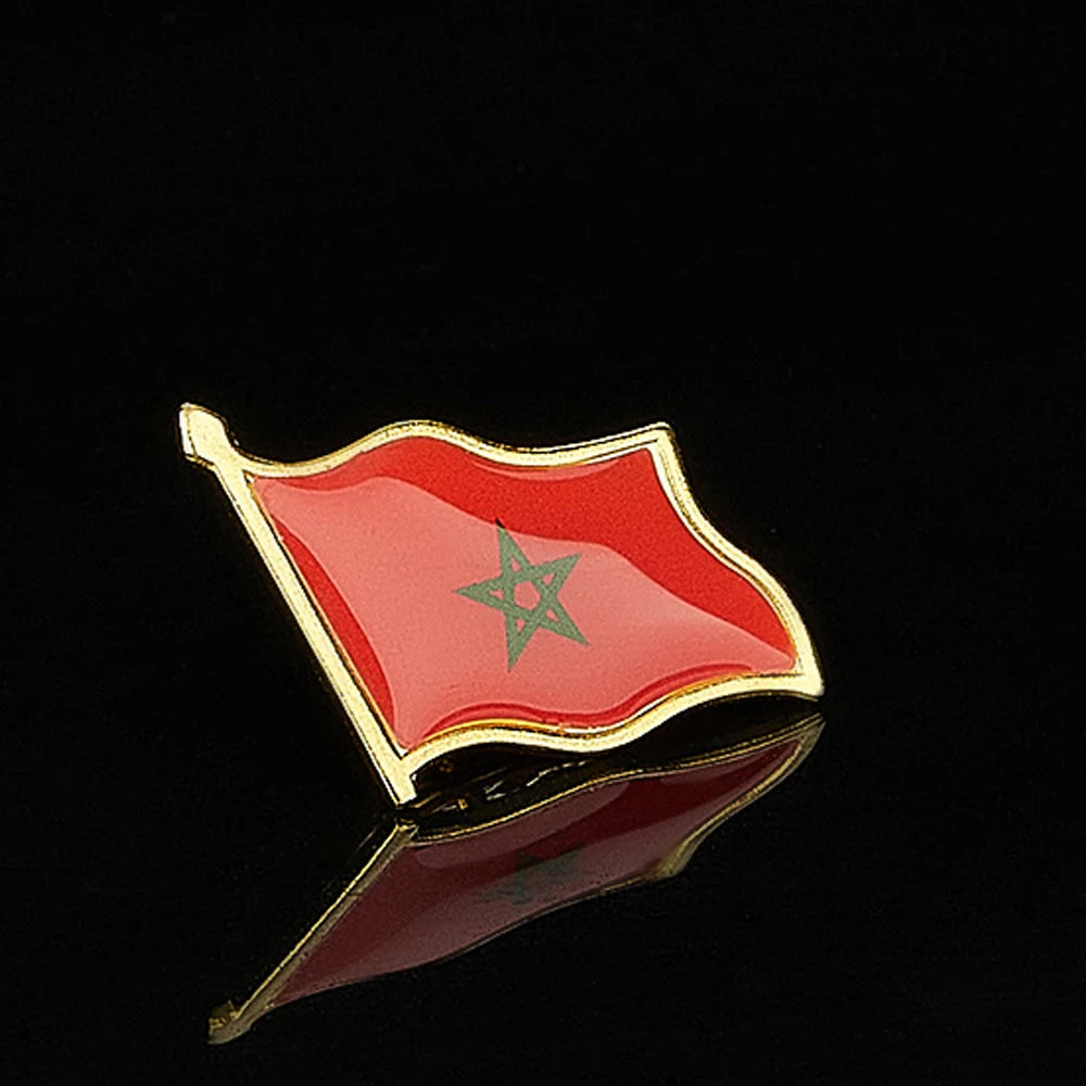 Epoxy Lapel Pin, Kingdom of Morocco National Flag, Official Suit Bag Badge/Brooch, Hat Accessories