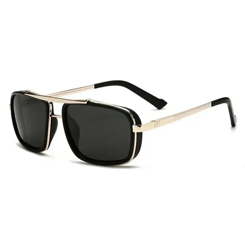 Lunettes de soleil polarisées Punk pour hommes, Vintage, mode Steampunk, carrées, pour la conduite, pour les voyages d'été, UV400
