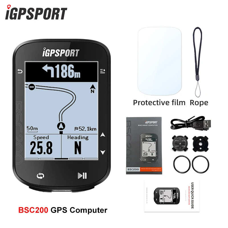 Ordinateur de vélo GPS sans fil — compteur de vitesse numérique, navigation route, chronomètre, odomètre