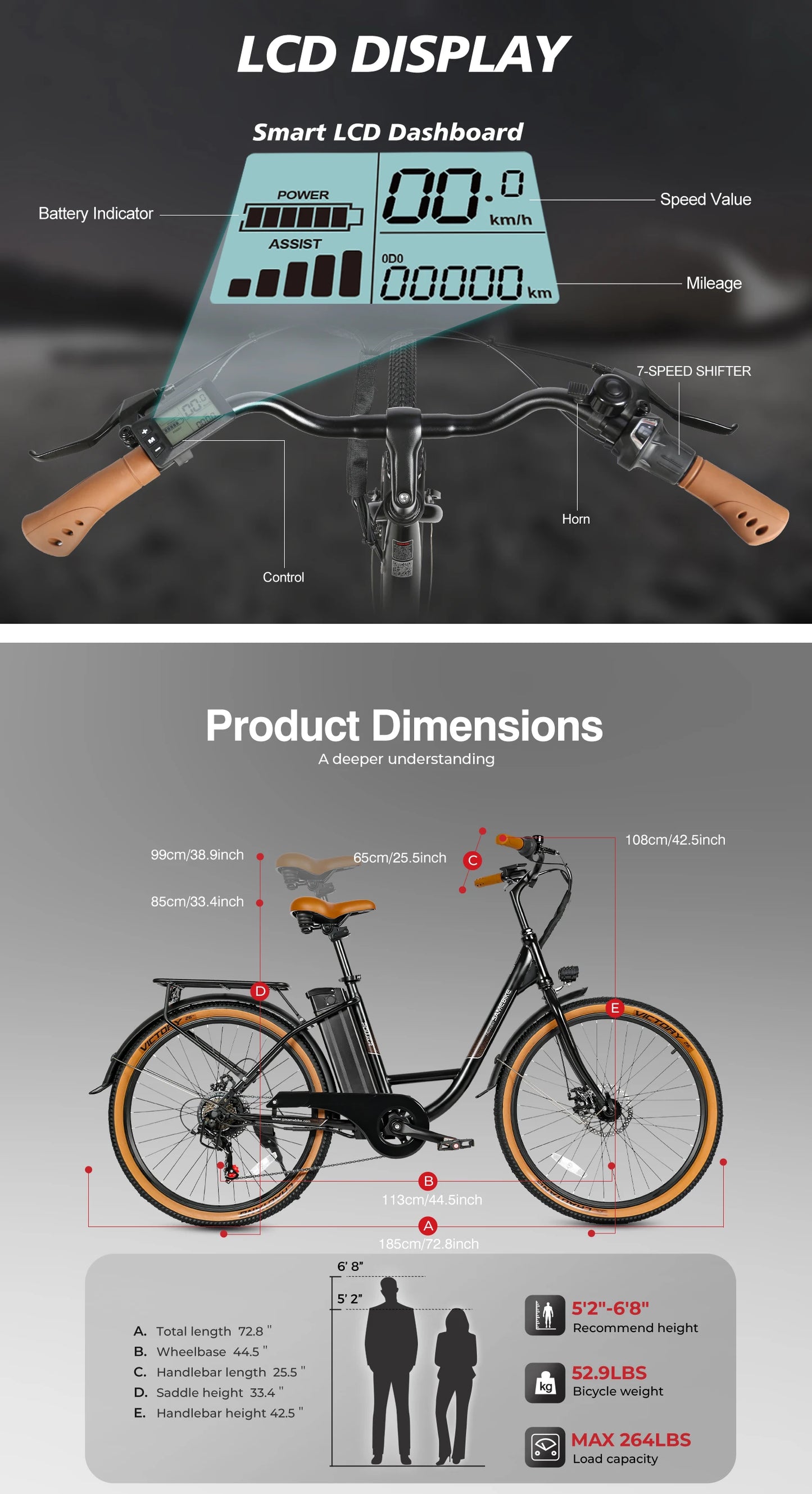 Vélo Électrique Léger 350W 36V 10,4AH — 30 km/h Déplacement Ville Adulte