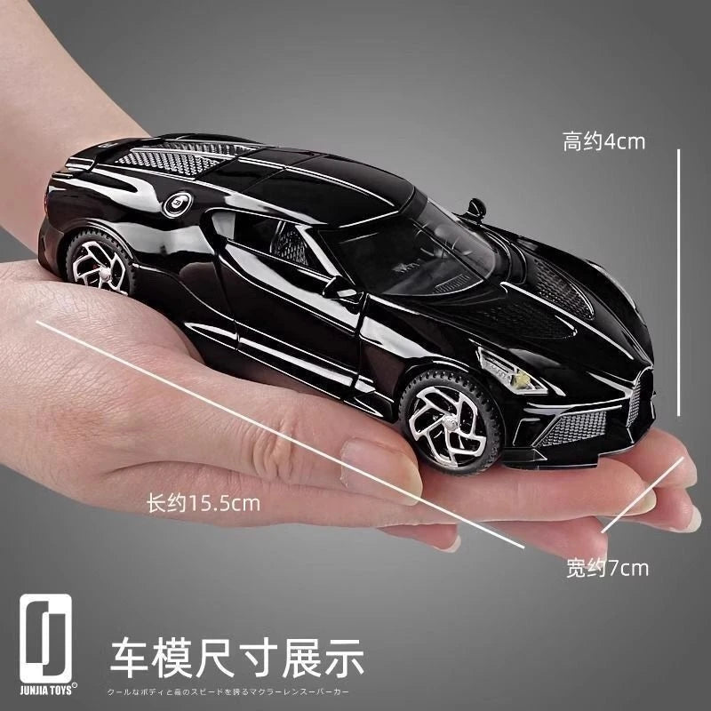 Modèle de supercar noire 1:32 en métal moulé sous pression — véhicule, collection, cadeau garçon