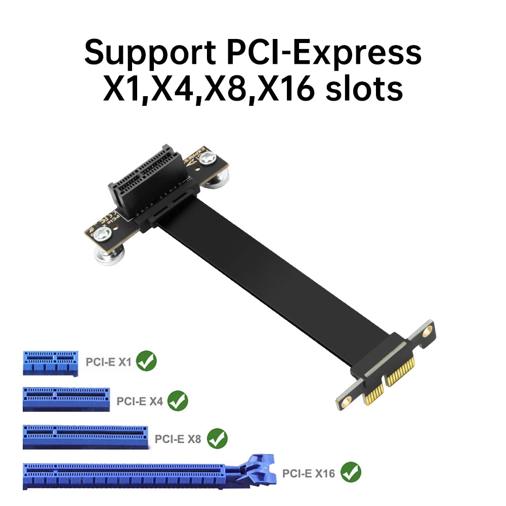 Câble PCIe 4.0 Riser 10cm, carte d'extension Flexible x1 à x1 pour montage GPU Vertical, Mini ITX PC Build Compatible avec PCIe 3.0/2.0