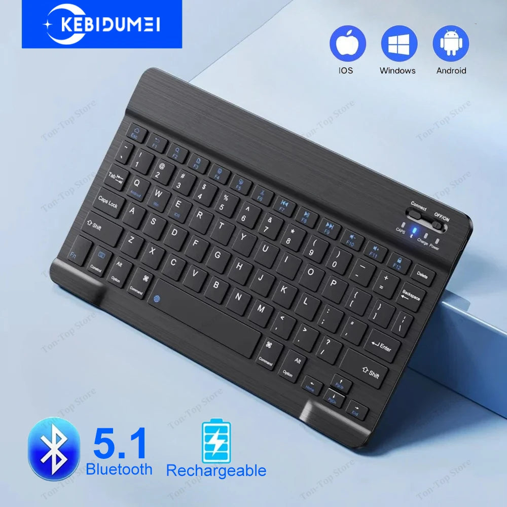 Teclado inalámbrico Bluetooth 5.1 Mini teclado de 200mAh teclado recargable teclado de juegos para portátil tableta Android iOS Windows