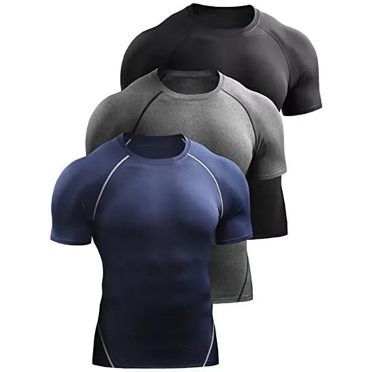 T-Shirt Fitness Extérieur Séchage Rapide Homme — Course Yoga Extensible Ajusté