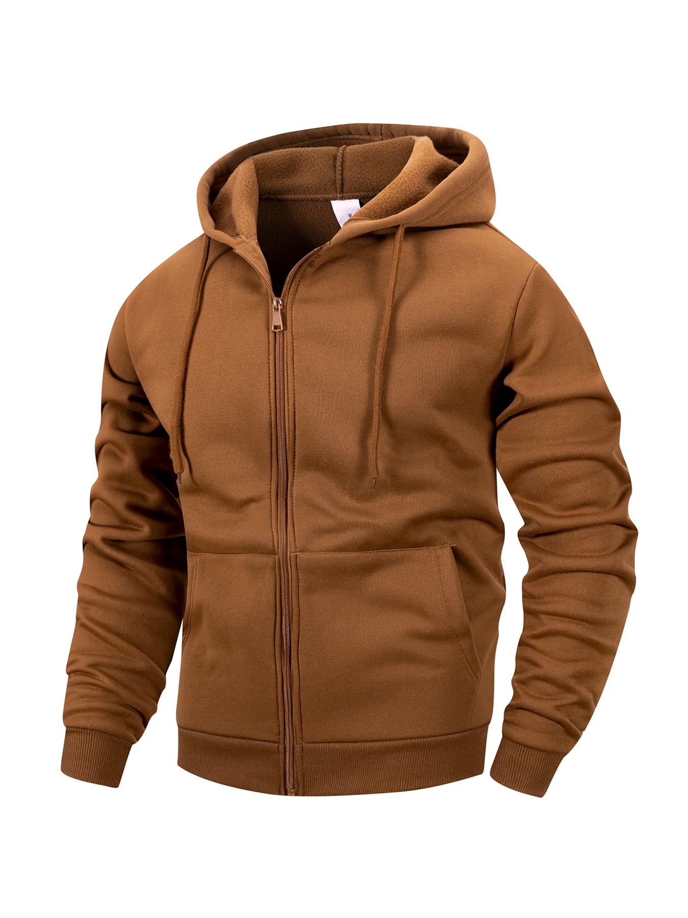 Sudadera con capucha para hombre con cremallera, para deportes al aire libre, uso diario, básica, casual, para otoño e invierno, tipo cárdigan
