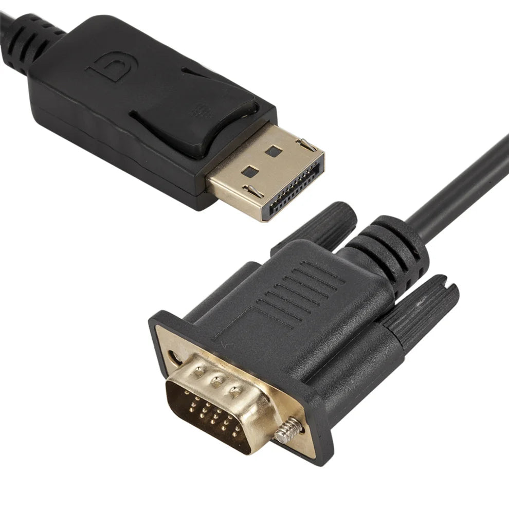 Convertisseur DisplayPort vers VGA 1.8M, adaptateur de connexion DP vers VGA, câble Full HD 1080P de 1.8m pour ordinateur de bureau, ordinateur portable, moniteur TV, projecteur