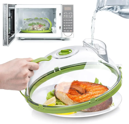Microwave Cover, Transparent with Steam Vent and Handle, 10-Inch Plate Cover, Kitchen Gadgets