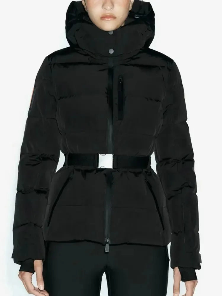 Doudoune longue impérméable pour femme — hiver 2025, manteau ample à capuche (v2)