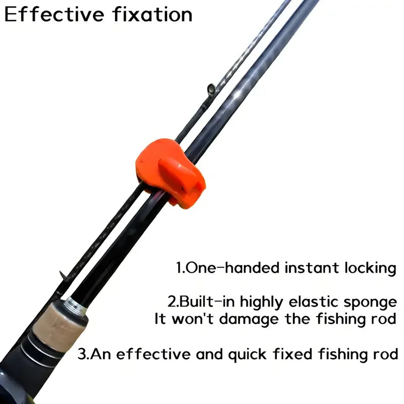 Clip de canne à pêche à fixation rapide, 2 pièces, support à 1 main sans outil pour tiges d'eau douce en 2 pièces, organisateur de matériel à prise sécurisée