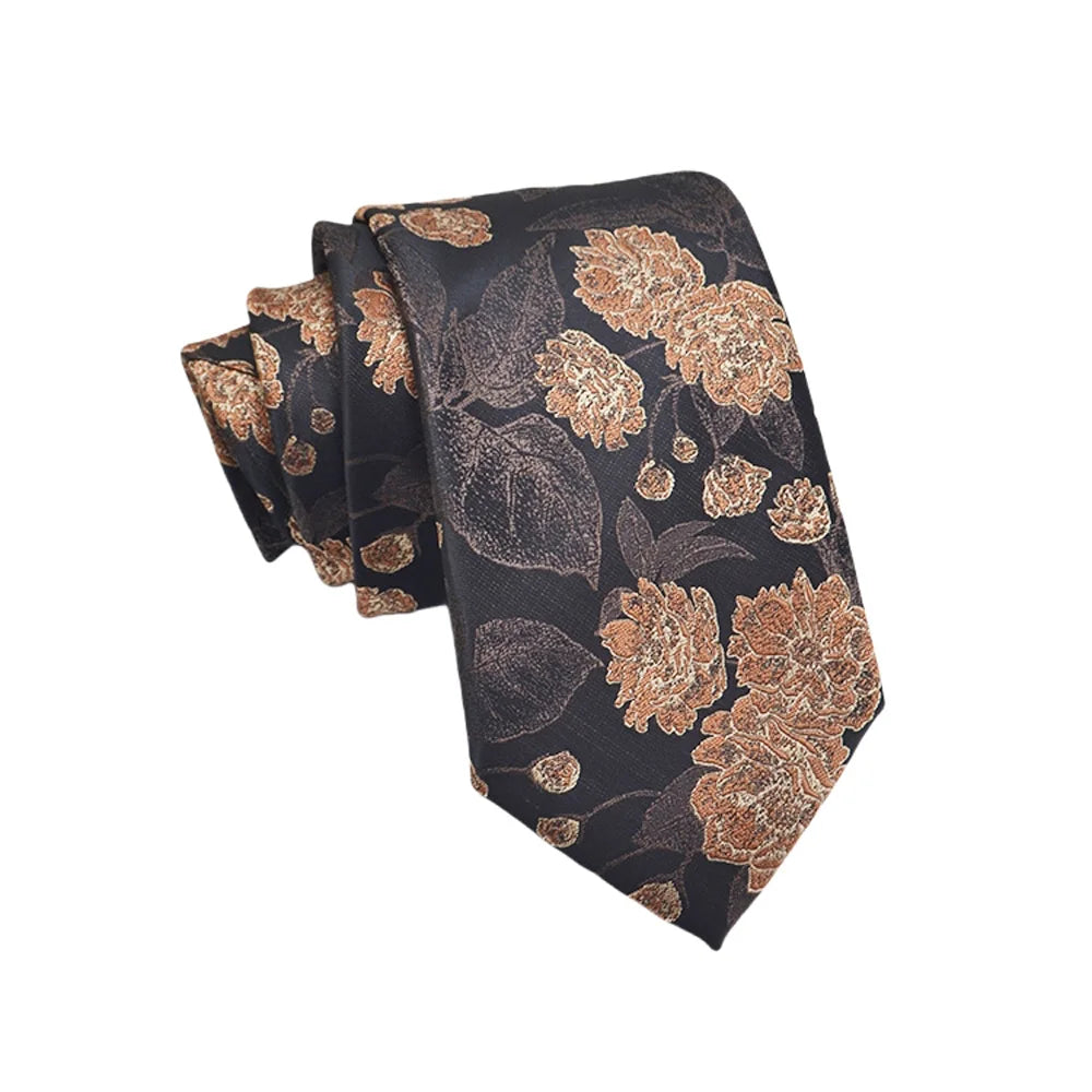 Corbata de jacquard de alta calidad para hombre, diseño floral de 8 cm, accesorios de corbata para uso diario, camisa, traje, corbata, regalos para fiestas de boda, corbata