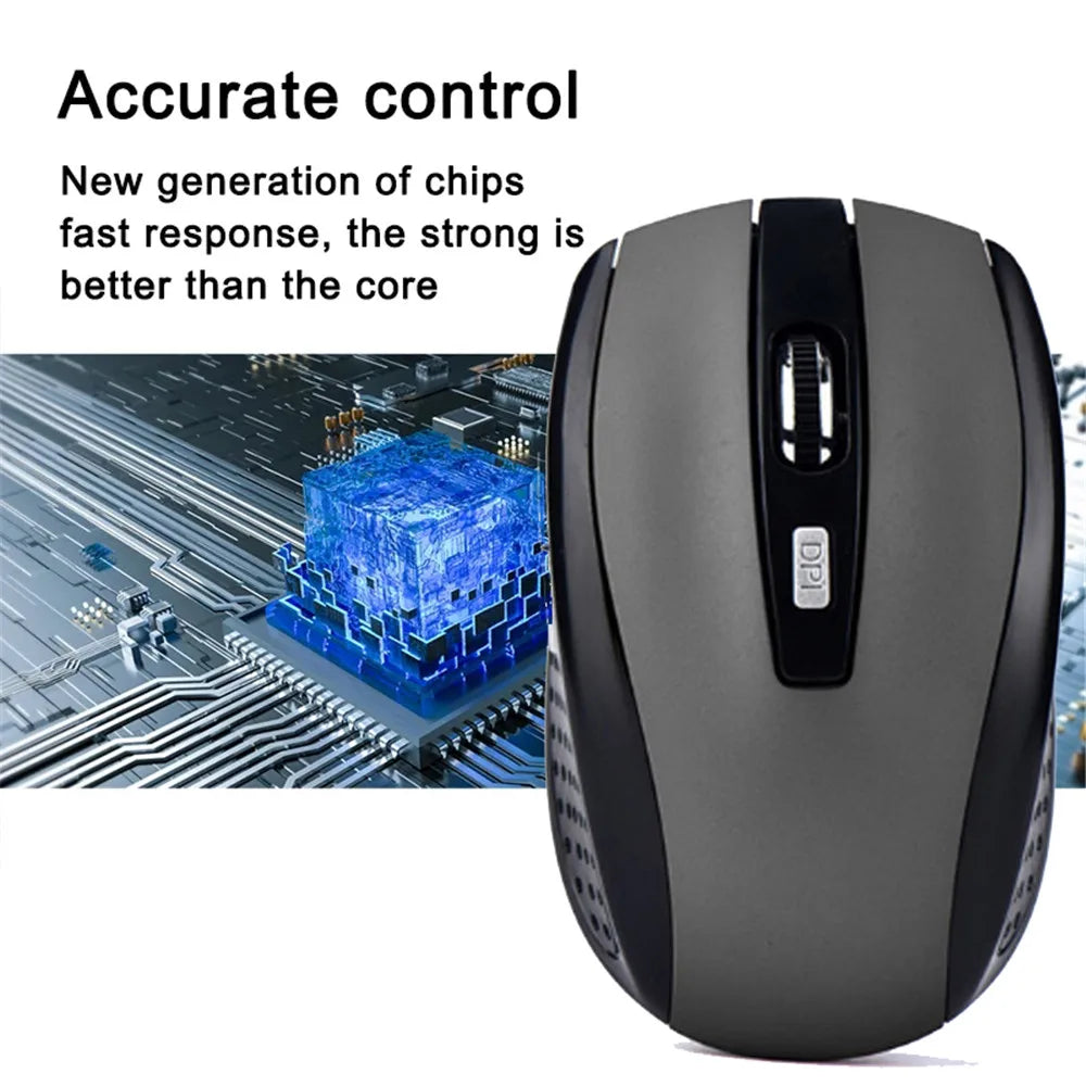 Souris sans fil 2.4G souris de jeu 2.4Ghz souris optique sans fil 6D mince Mini souris silencieuse DPI1600 pour Macbook PC ordinateur portable