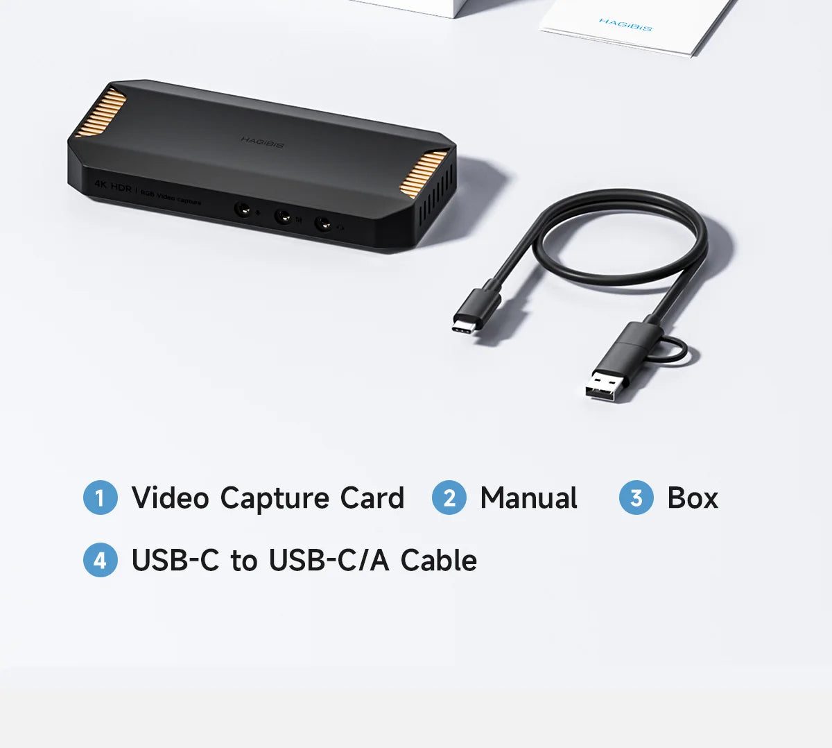 Carte de capture vidéo 4K Hagibis pour le streaming et le gaming, prise en charge VRR RGB HDR, transmission directe pour Switch2 Xbox PS5/4, diffusion en direct de la caméra
