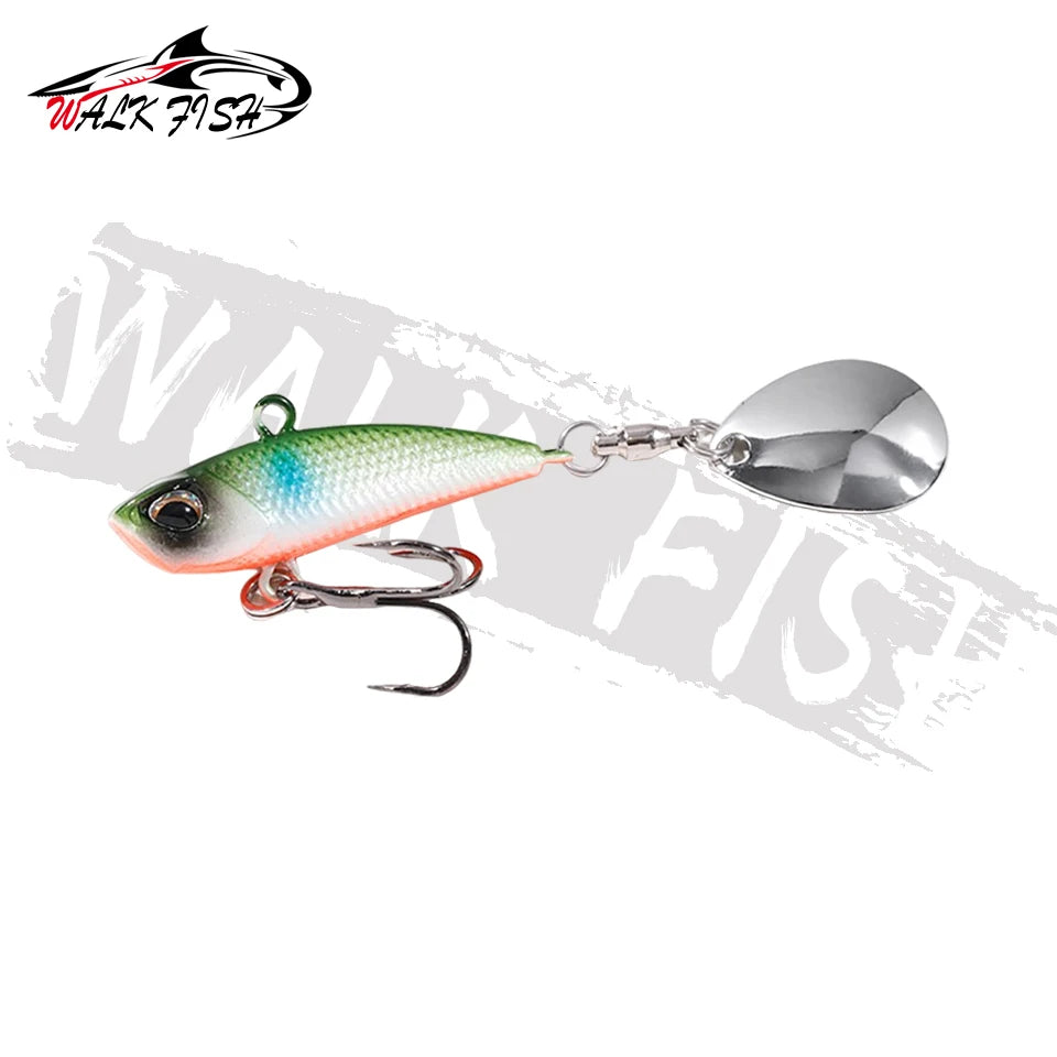 WALK FISH 7g 11g 15g 21g Spinner appât métal VIB leurre de pêche queue rotative Vibration paillettes japon Wobbler pêche à la traîne appât Pesca