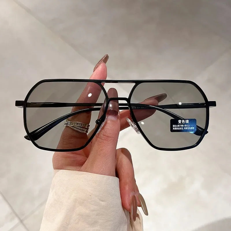 Men's Gradient Sunglasses, Large Frame, Pilot, Designer, Anti-ZE, Zones Me UV400
