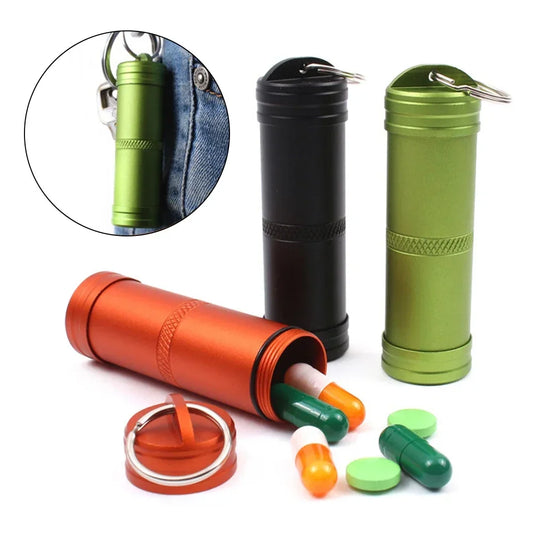 EDC-Boîte étanche pour capsule de survie en randonnée, coffre, support de stockage, pilule, étui d'allumette