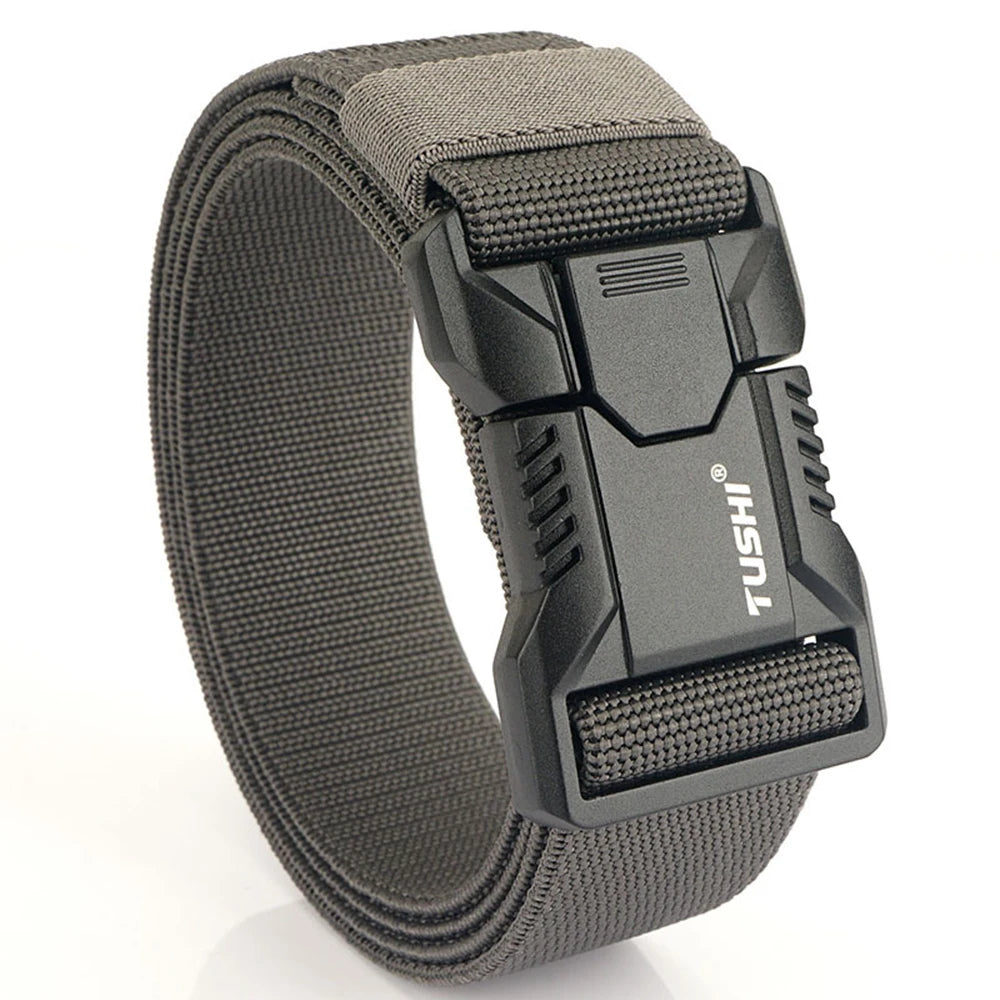 TUSHI – ceintures élastiques à boucle enfichable en alliage d'aluminium pour hommes, ceinture tactique Durable, Cowboy, ceinture militaire en plein air, chasse
