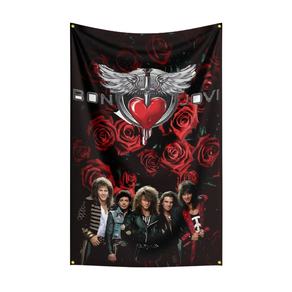 Bandera impresa digitalmente en poliéster, grupo de Rock pesado b-bons-joviss, 3x5 pies, para dormitorio, arte de pared, tapiz de puerta exterior, decoración