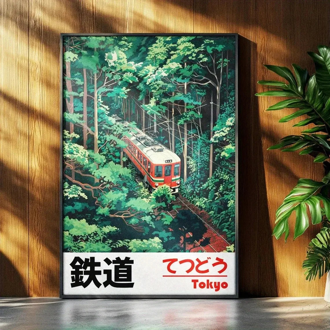 Lienzo impreso de paisaje japonés retro, arte asiático, póster de arte de pared de ferrocarril, sala de estar moderna, dormitorio, baño, decoración del hogar