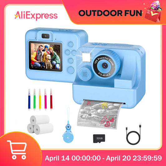 New Bee Kids Camera Instant Camera 1080P HD Dual Lens Selfie Digital Camera Printing for Girls Boys Christmas Birthday Gifts Toys