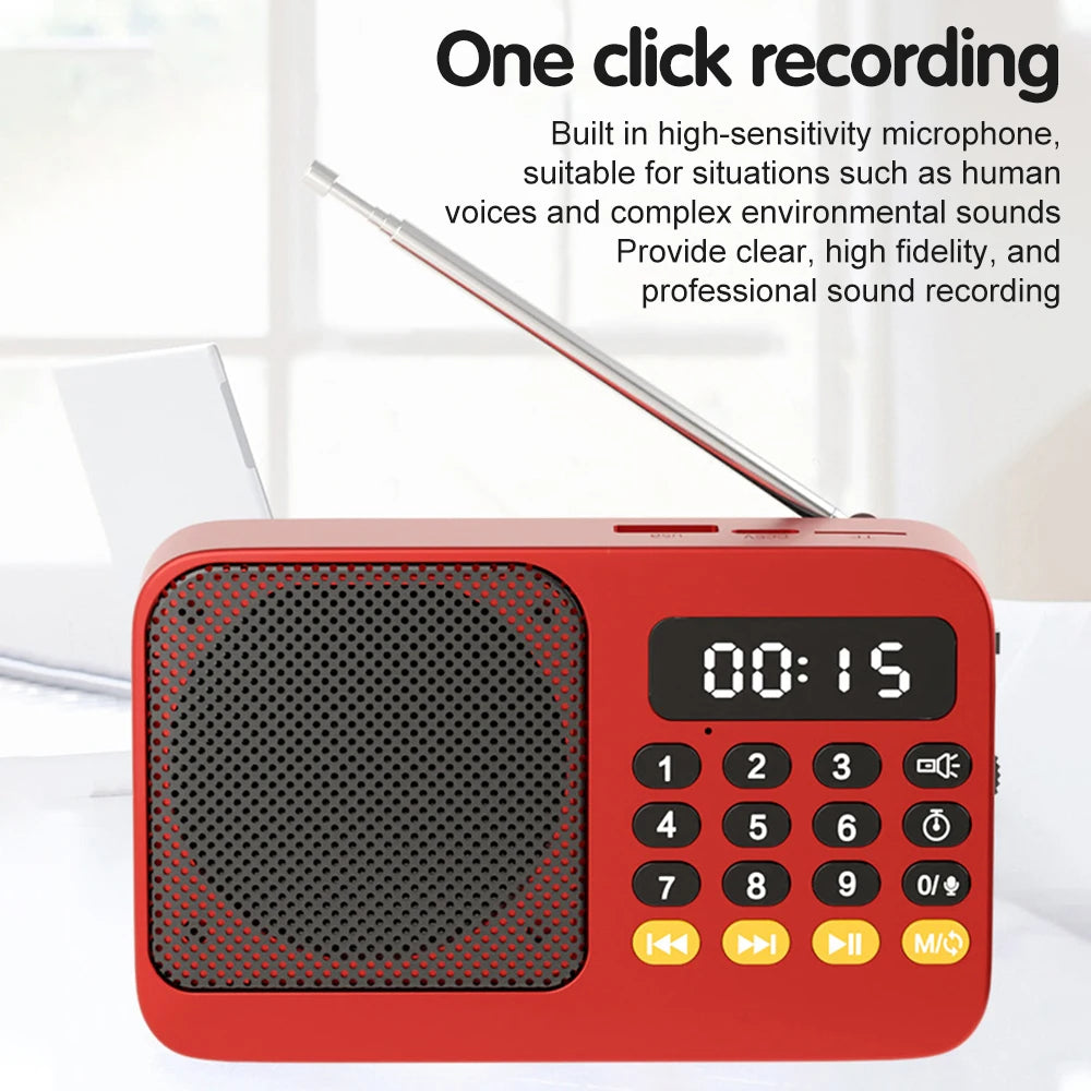 Radio FM portátil Bluetooth 5.0, pequeña caja de sonido recargable de emergencia, Mini altavoz Vintage, reproductor de MP3, compatible con tarjeta TF, unidad USB