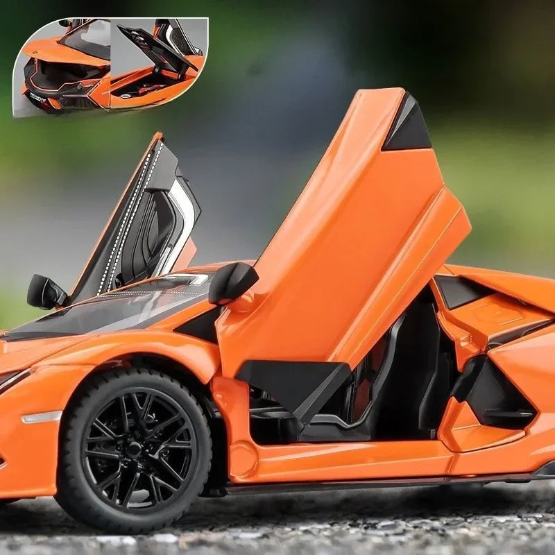 Simulation Car Lamborghini Revuelto, collectible model with sound and light, ideal as a birthday gift for a boy, 1/24