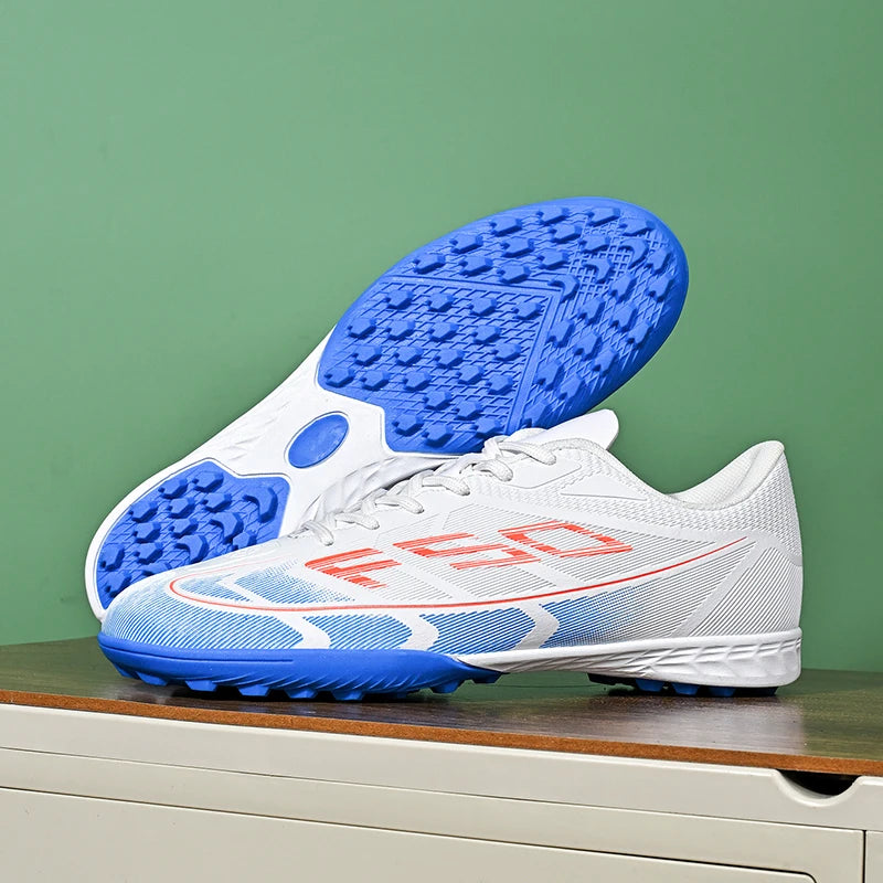 qztzx Chaussures de Football FG Homme Cuir Verni Montantes Ultra-légères — Professionnel & Match EU 32–48