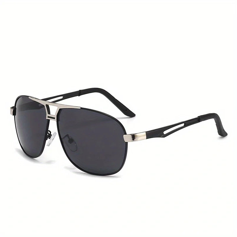 Gafas de sol degradadas de moda para hombre, montura grande, piloto, diseño antideslumbrante, gafas de sol para hombre UV400