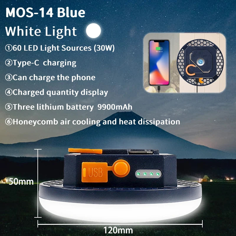 MOSLIGHTING 9900mAh Rechargeable lumière puissante lanterne de Camping avec aimant lumière forte lampe de poche Portable lampe de tente LED de travail